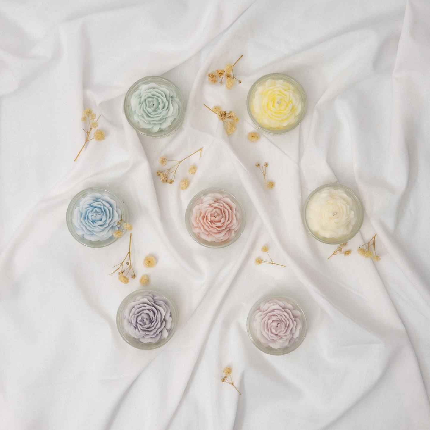 Flowers in Glass Tealights