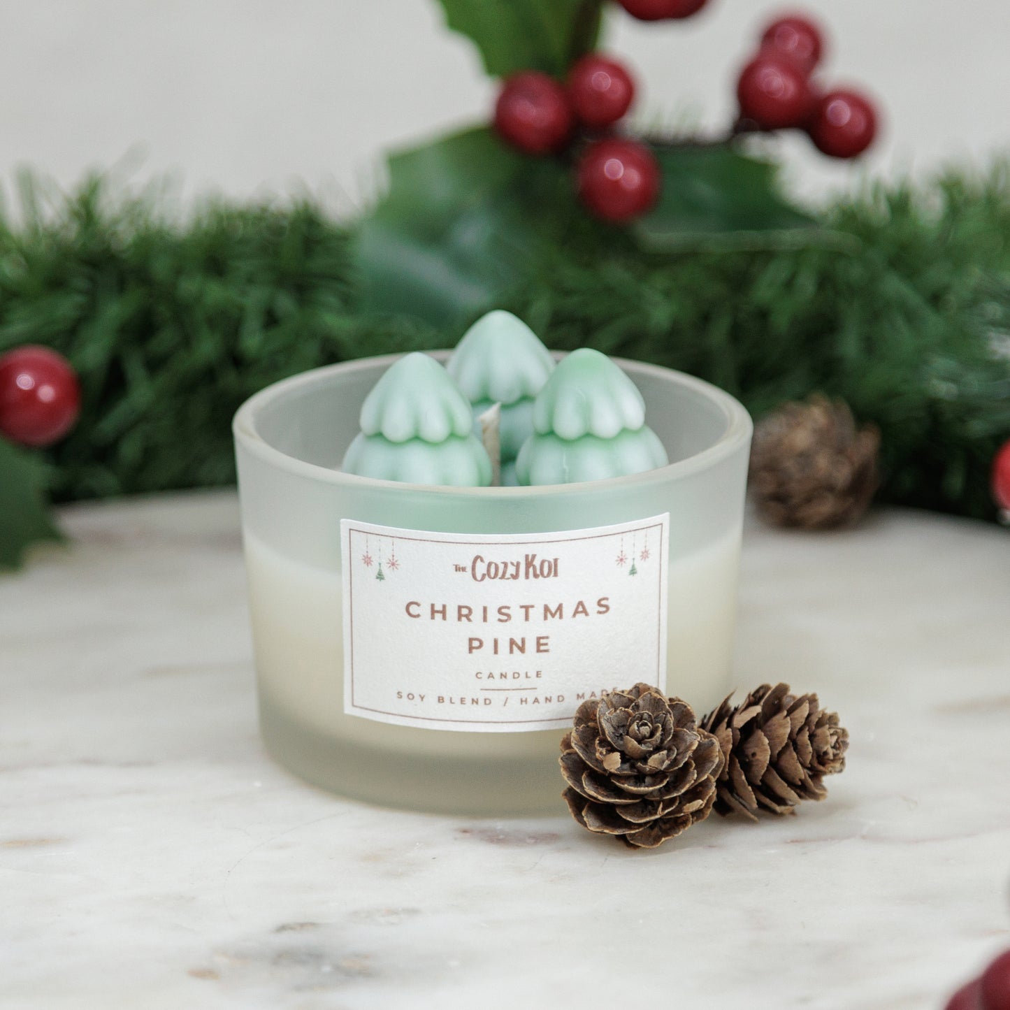 Christmas Pine Candle in Glass