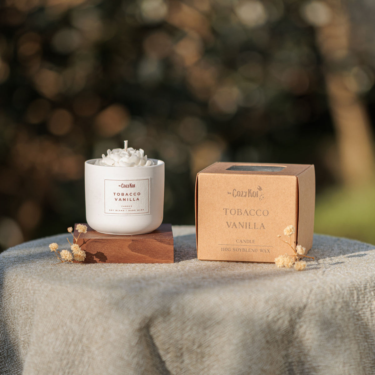 Rose Candle in Ivory Vessel