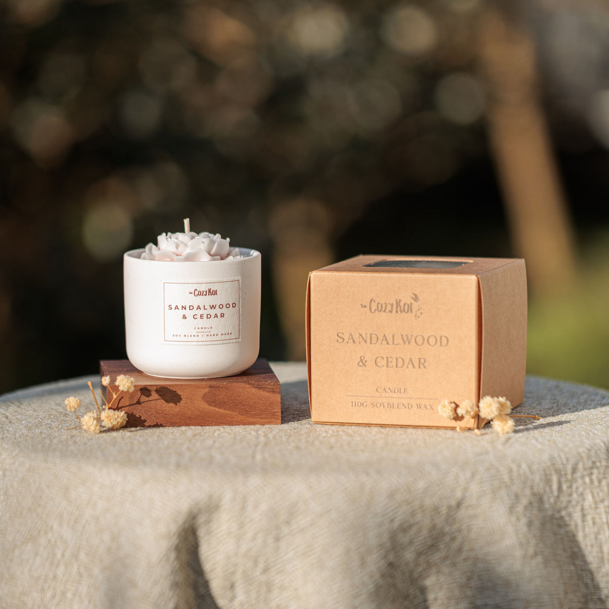 Rose Candle in Ivory Vessel