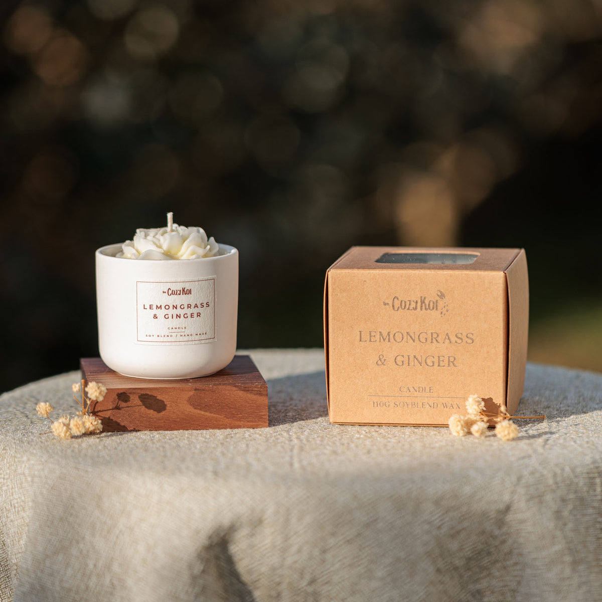 Rose Candle in Ivory Vessel