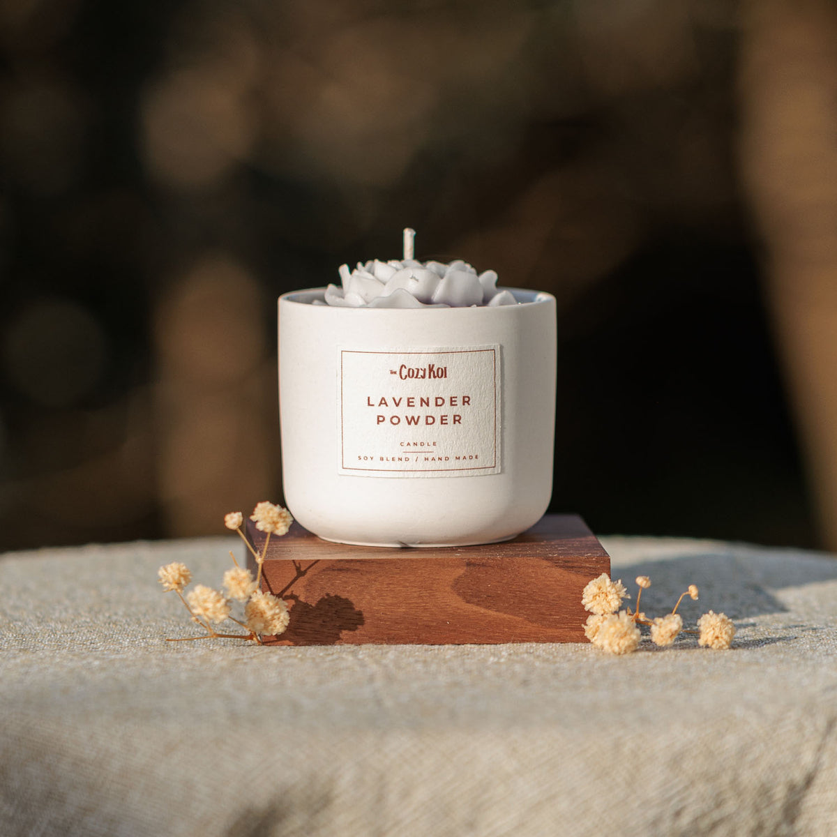 Rose Candle in Ivory Vessel