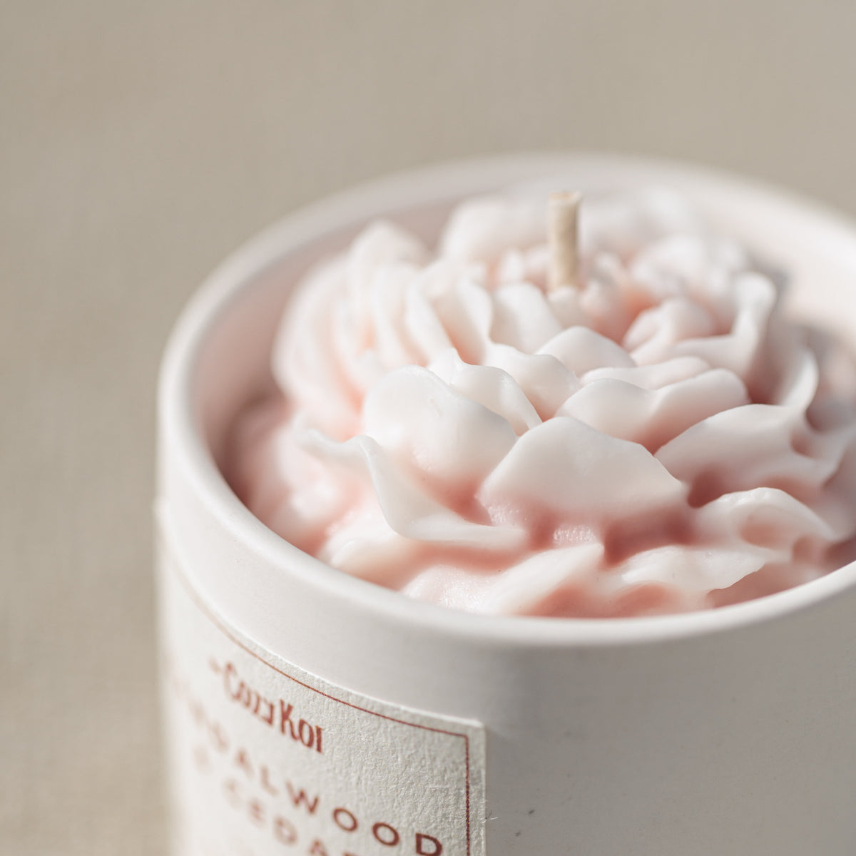Rose Candle in Ivory Vessel