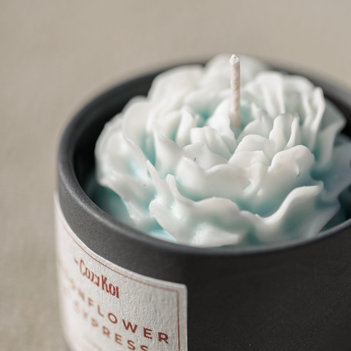 Rose Candle in Charcoal Vessel