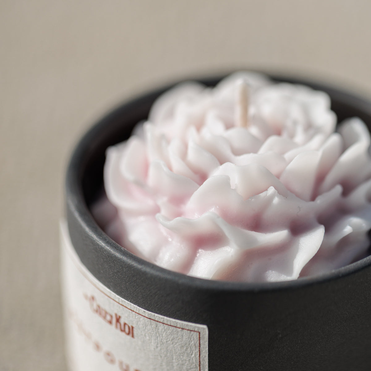 Rose Candle in Charcoal Vessel