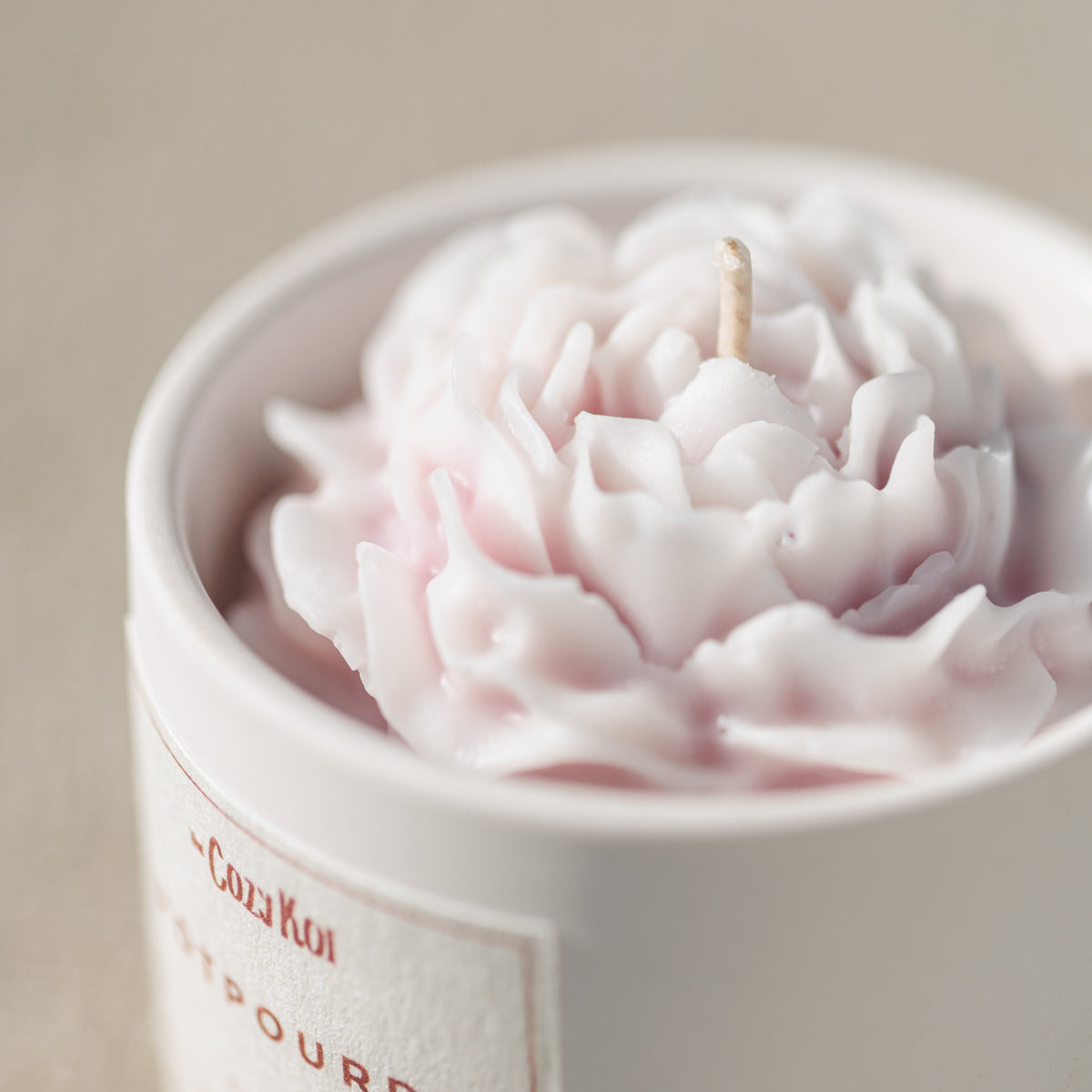 Rose Candle in Ivory Vessel