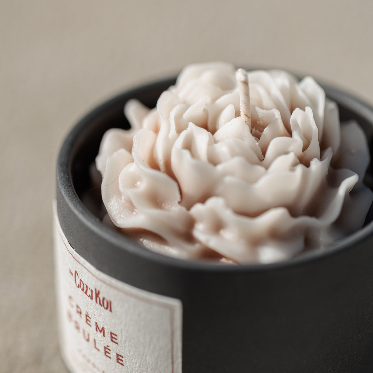 Rose Candle in Charcoal Vessel