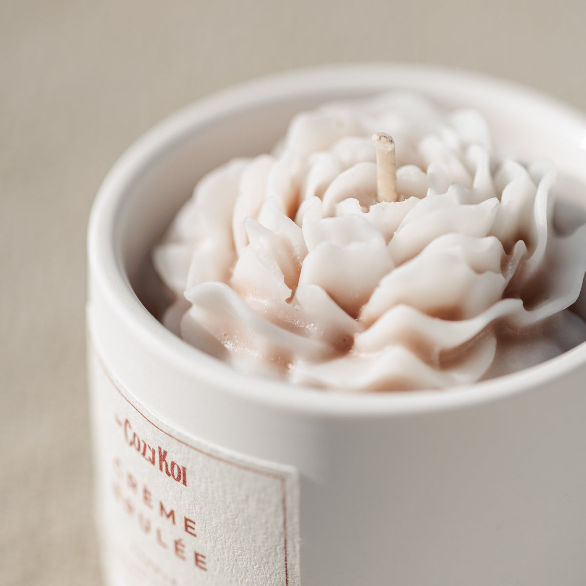 Rose Candle in Ivory Vessel