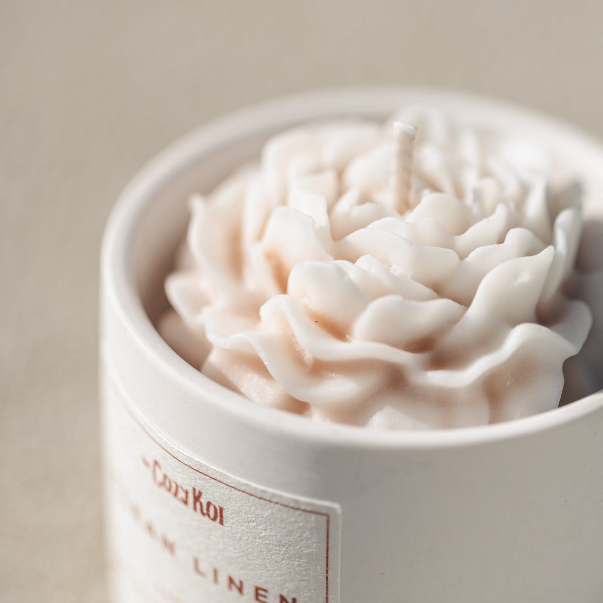 Rose Candle in Ivory Vessel