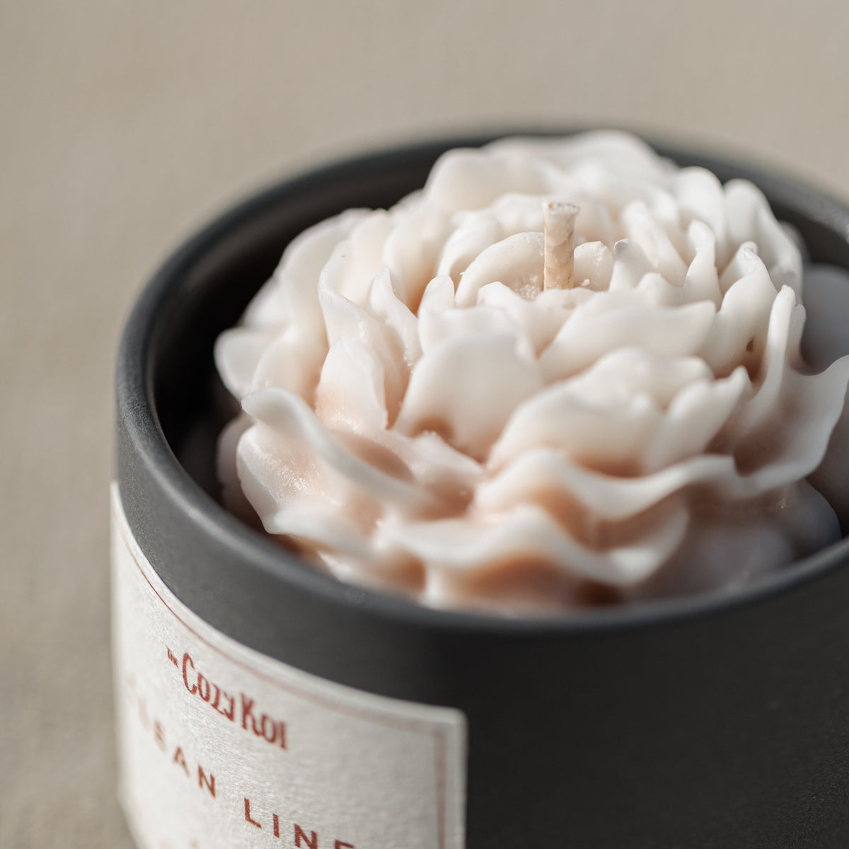 Rose Candle in Charcoal Vessel