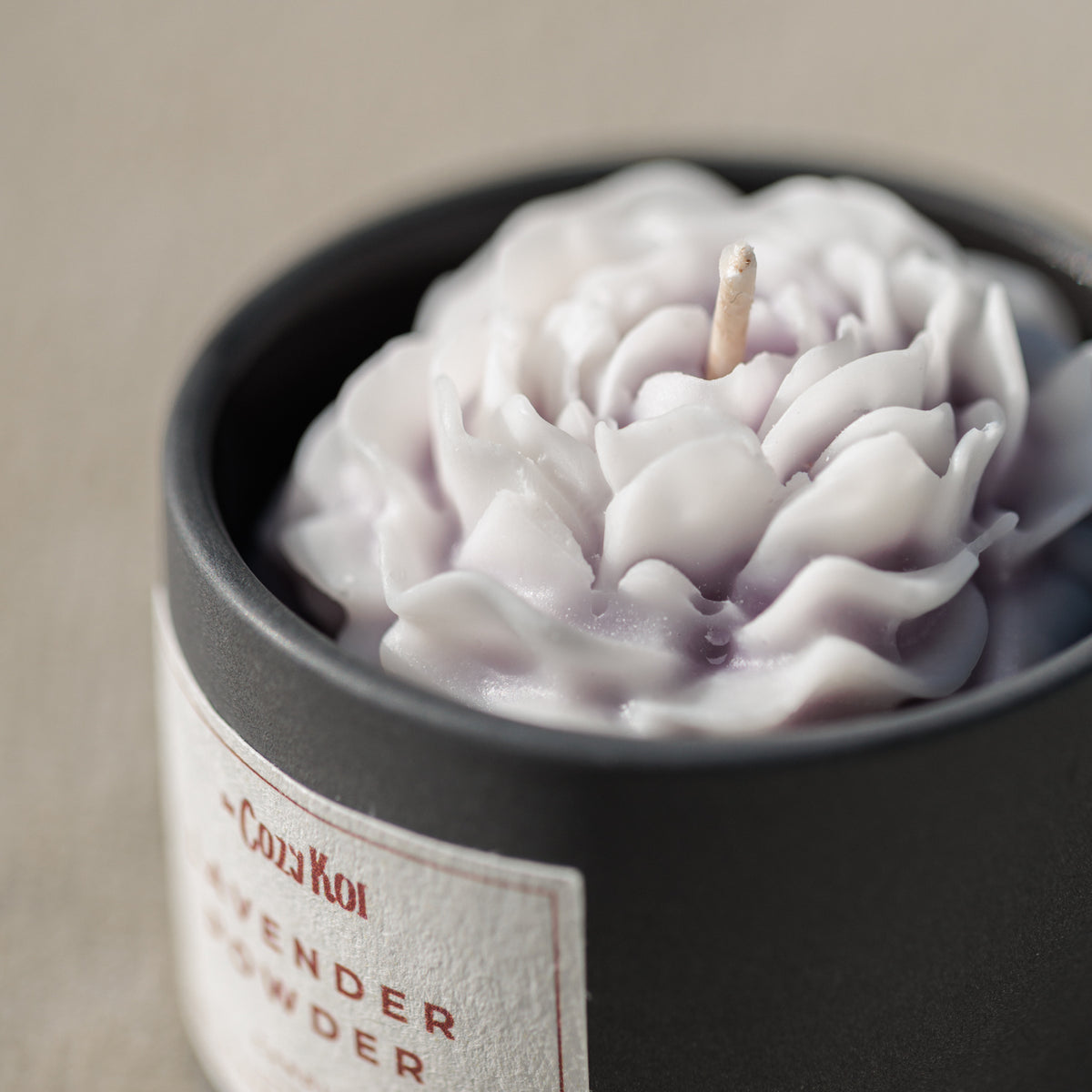 Rose Candle in Charcoal Vessel